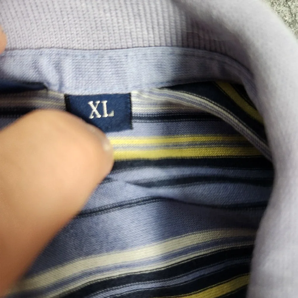 Polo Golf Ralph Lauren Men's Short Sleeve Shirt Size XL Pima Cotton Blue Striped